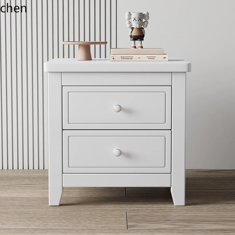 

LXC Solid Wood Bedside Table with Lacquer Craftsmanship, Bedroom Storage Organizer, Bedside Cabinet