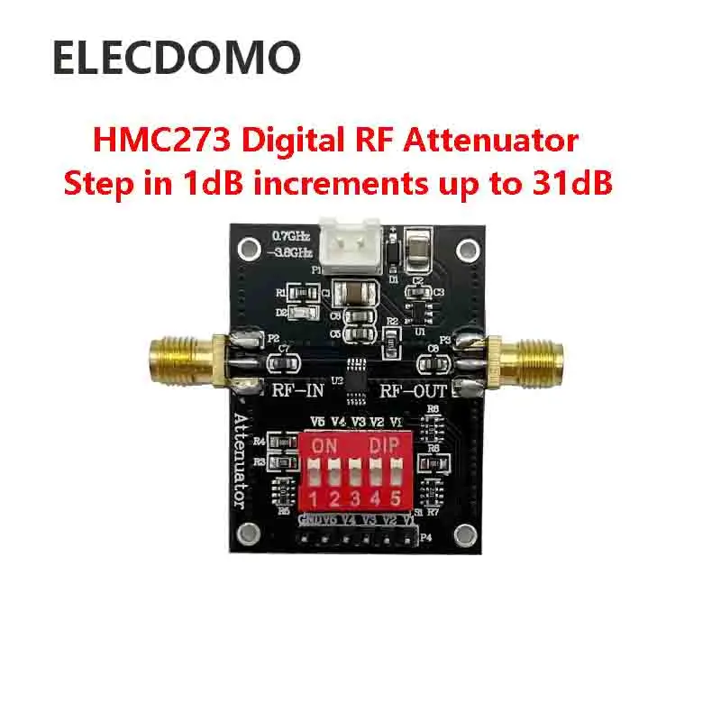 5-Bit Digital Step Attenuator Module, 0.7-3.8GHz, 1dB Step to 31dB, +/-0.2dB Accuracy, High Precision RF ATT DIY Board HMC273