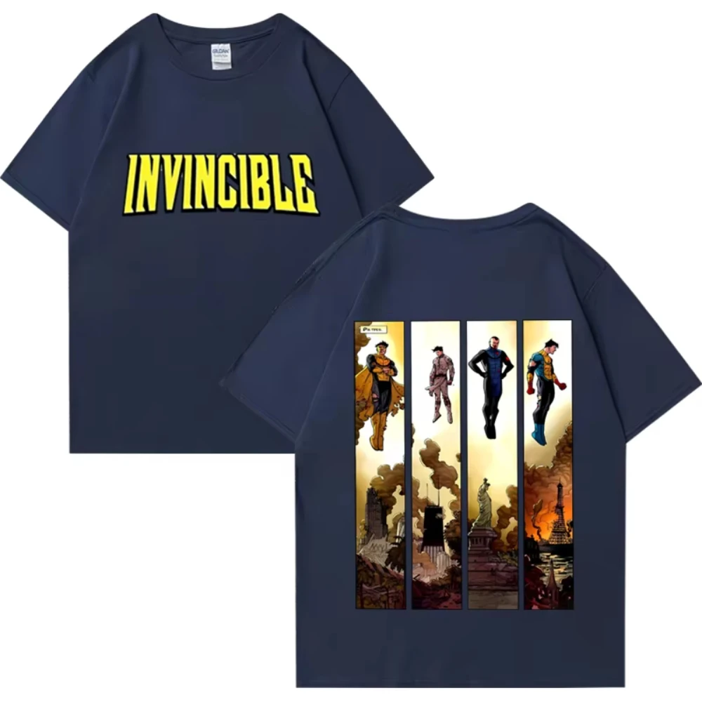 تي شيرت مطبوع عليه بديليات لا تقهر بألوان مريحة لا تقهر مقابل نزوة تي شيرت للرجال والنساء ملابس هاراجوكو قطنية كبيرة الحجم عتيقة