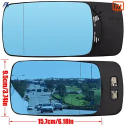 For BMW 3 5 Series E39 E46 320i 330i 325 525i 1997 - 2005 Left Right Door Side Wing Mirror Glass Heated Blue Rear View Rearview