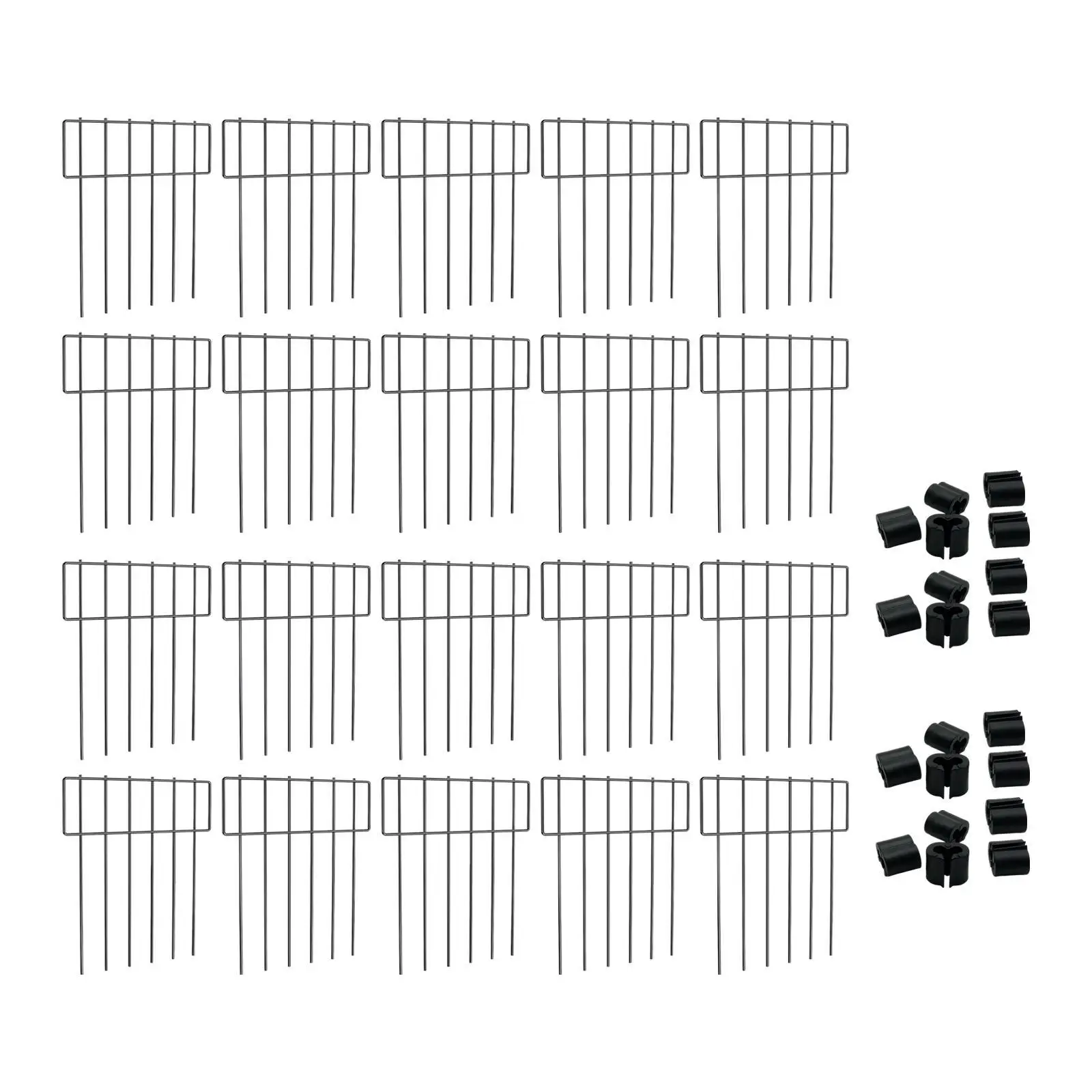 10Pcs Decorative Garden Fence Panels Farmhouse Iron Outdoor Fence Border Animal Barrier for Door Outside Landscape Pet Backyard
