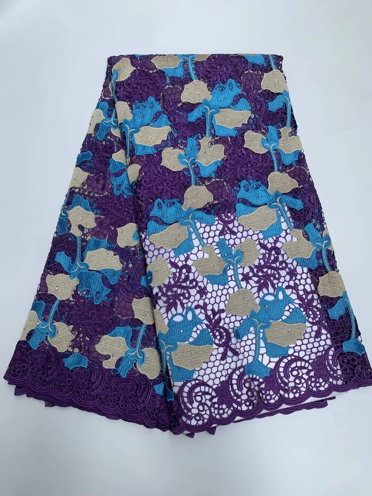 

2026 African Nigerian High-Quality Embroidery Mesh Lace Fabric French Tulle Sequins for Wedding Party Dresses 5 Yards ty013