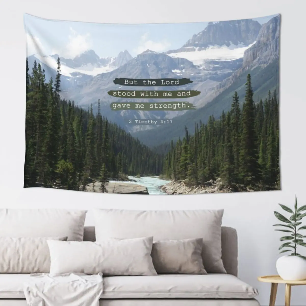 But the Lord stood with me, Canadian Rockies Tapestry Decorative Wall Things To The Room Tapestry