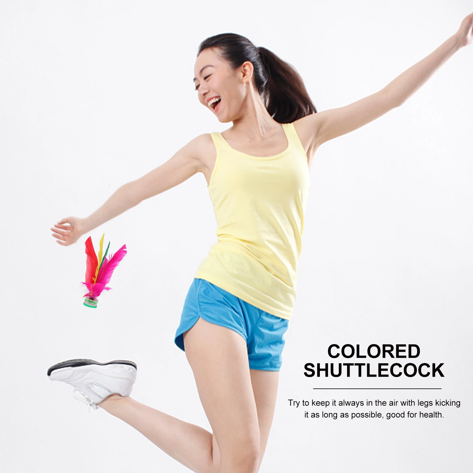 Volano colorido con Base Oxford gruesa, pluma ligera para patadas, ejercicio, suministros deportivos, volantes de pelo de ganso, 5 uds.