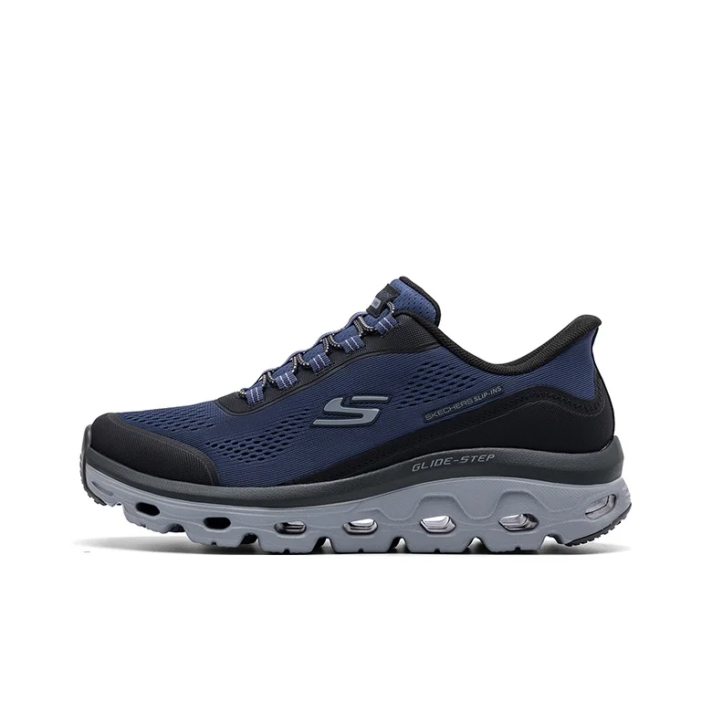 Skechers Running Shoes Men's Low Top Dark Gray Blue 237812-SLT