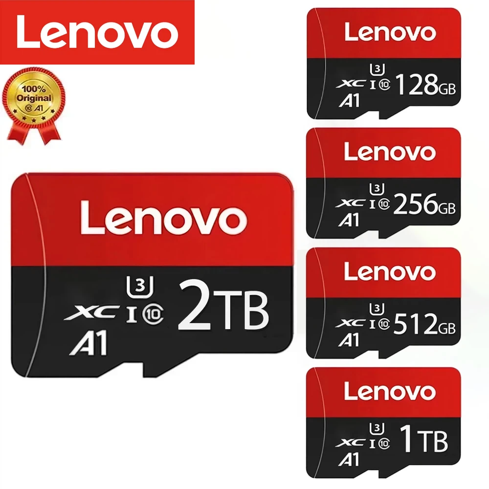 Cartão de Memória SD Micro de Grande Capacidade Lenovo 512GB 256GB 128GB Mini Ultra TF 2TB 1TB para Jogos, Compatível com Lenovo Nintendo Switch
