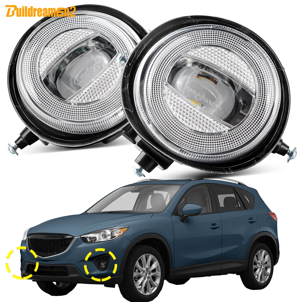 2 Pcs 30W Car Driver + Passenger LED Lens Fog Light Lamp H11 12V For Mazda CX-5 CX5 (KE) I 2012 2013 2014 2015 2016 2017