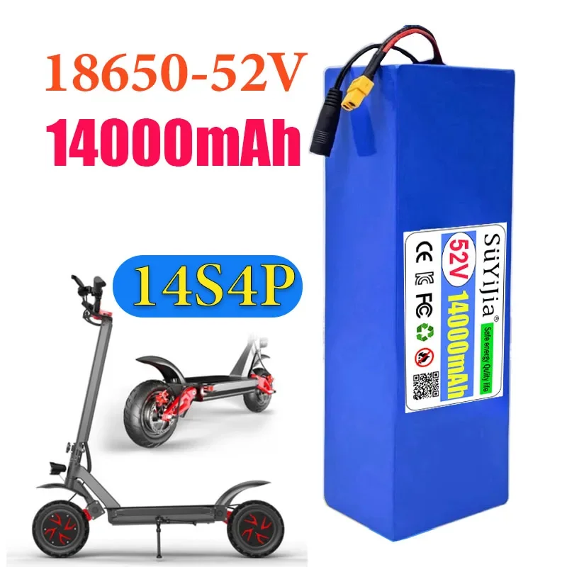 Batterie 14S4p Pack De Batterie 52V 14AH 18650 Batterie Au Lithium Avec BMS Pour La Voiture D'équilibre/ Vélo/Scooter/Tricycle