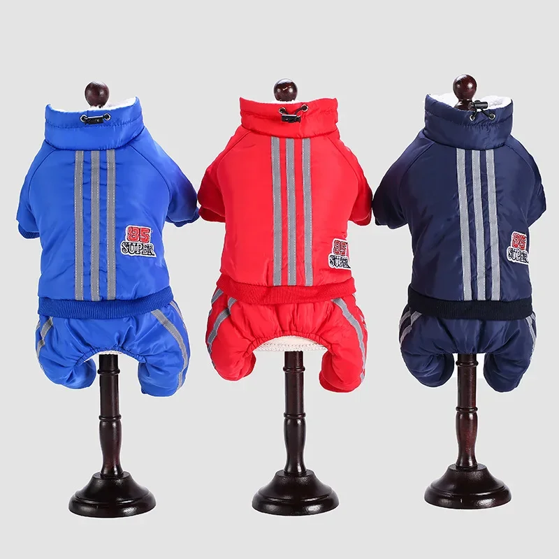 Ropa para perros de peluche acolchada de algodón para mascotas, ropa de capitán para perros pequeños y medianos, otoño e invierno