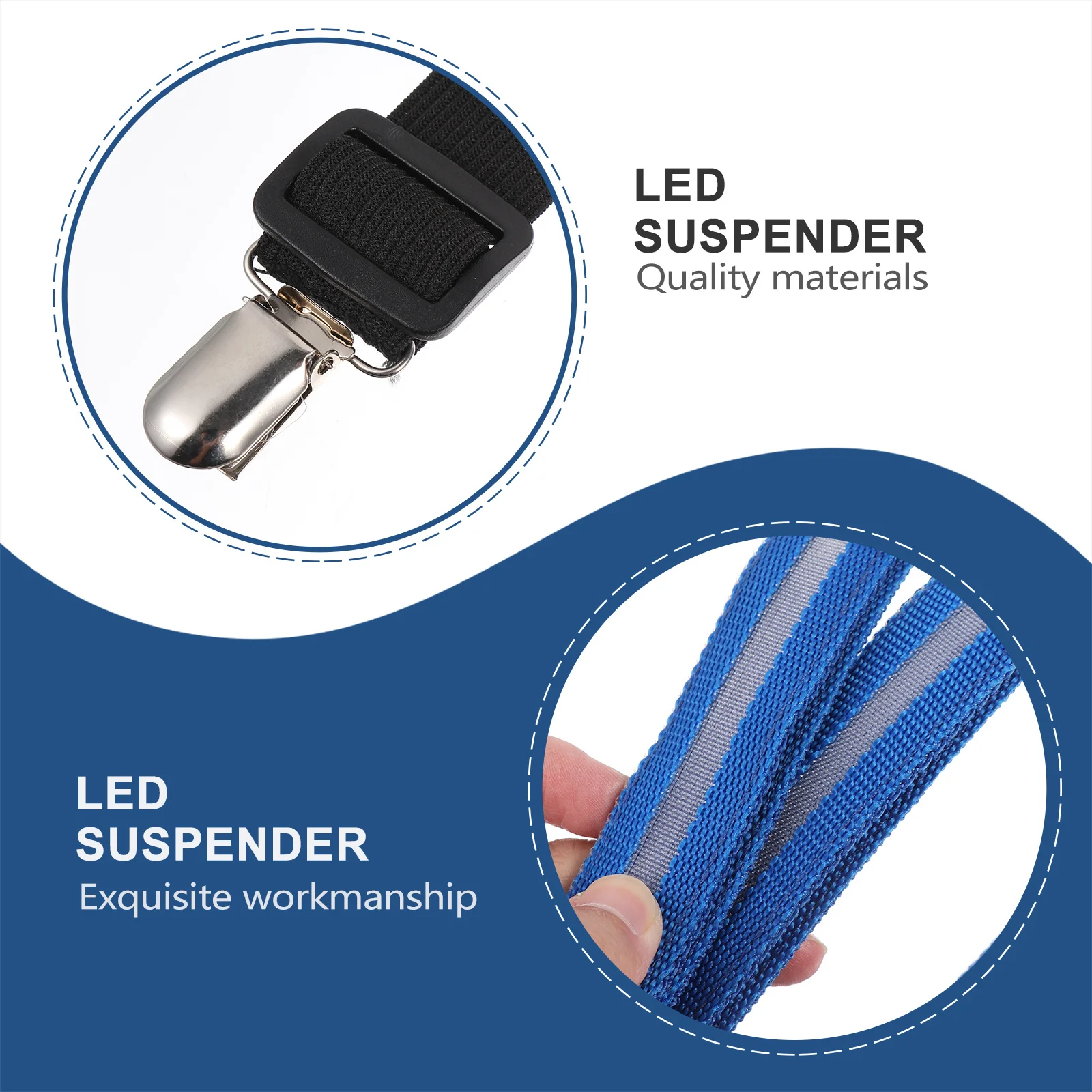 Bretelles à clipser LED, 1 pièce, visibilité à 360 degrés, sangle réglable, accessoires de Costumes de fête pour événements sportifs de nuit