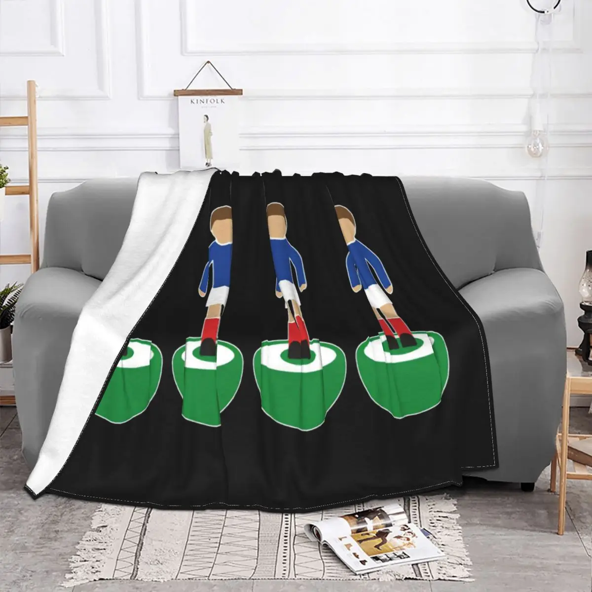 Subbuteo Back Four Portsmouth Blue All Sizes Spring Discount Logo Text Oversize Style Summer Style Game Throw Blanket