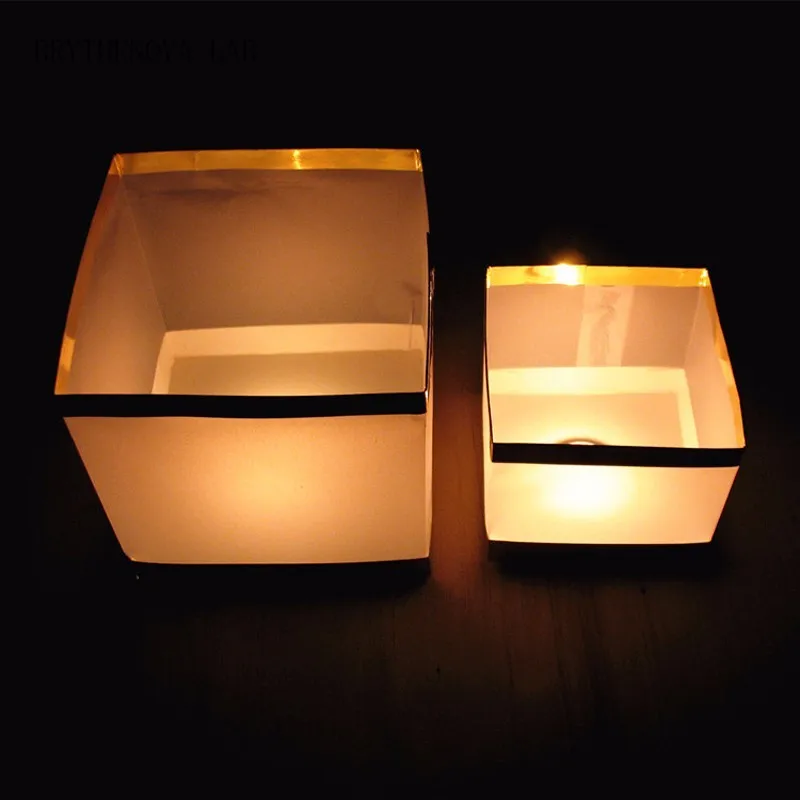 50 pcs 15CM Outdoor White Chinese Wishing Paper Environmentally Lanterns Water Floating Candle for Festival and Washing