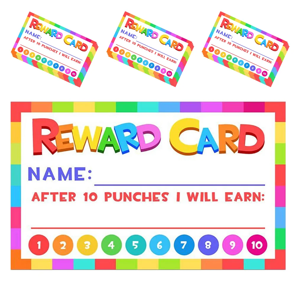 

50 Pcs Small Card Reward Child Cards for Children Coated Paper Encouraging Punch Behavior Classroom