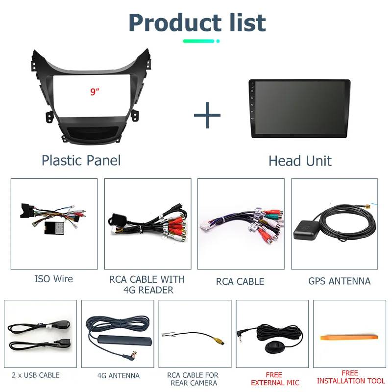 أندرويد راديو السيارة Carplay لشركة هيونداي إلنترا 2014 2016 نظام تحديد المواقع والملاحة مشغل وسائط متعددة ستيريو شاشة مسجل الشريط رئيس #6