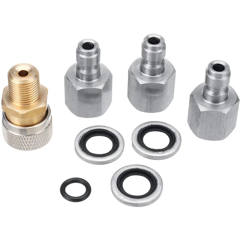 

1/8 BSP Quick Change Coupling Connections Charging Adapter Kit, Stainless Steel PCP Air Charging Quick Change Adapter