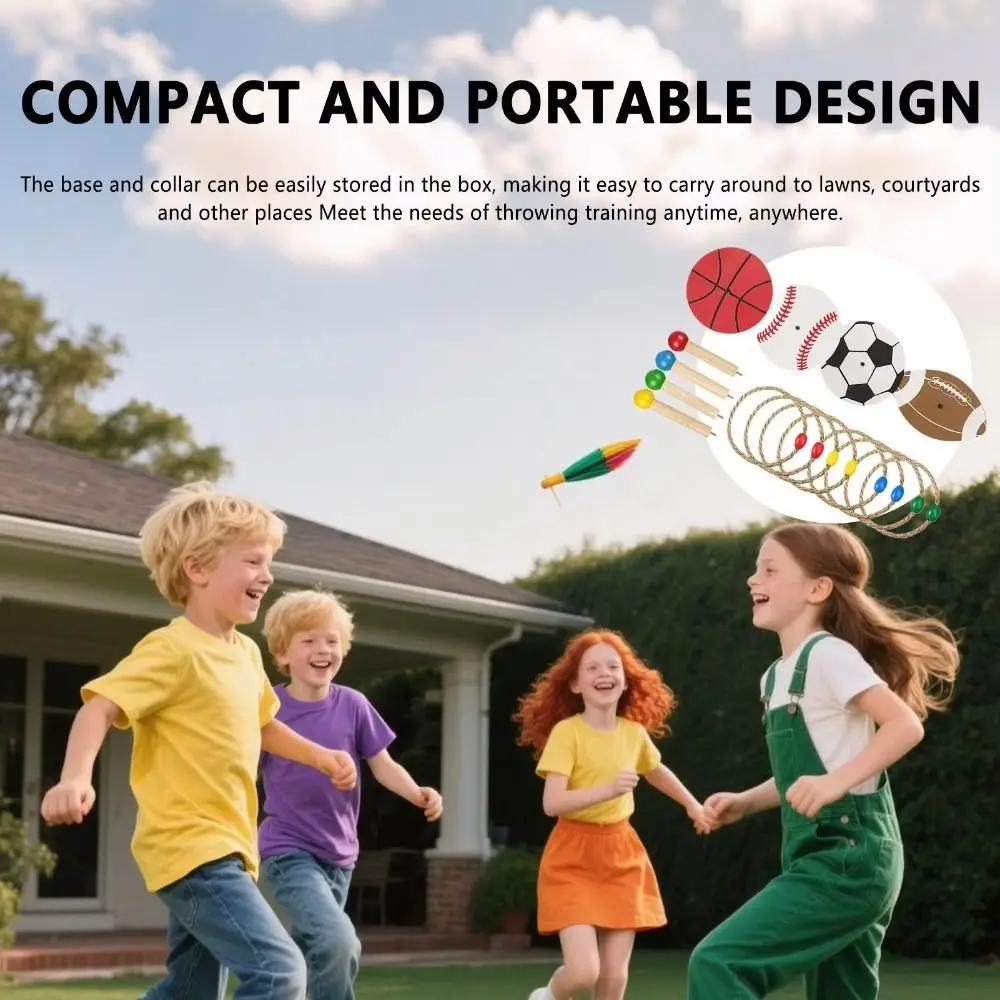 

BBQ Camping Throwing Themed Rope Ring Toss Game Sensory Play Tossing Ring Toss Sandbag Training Outdoor Ball Hoop Game Sports
