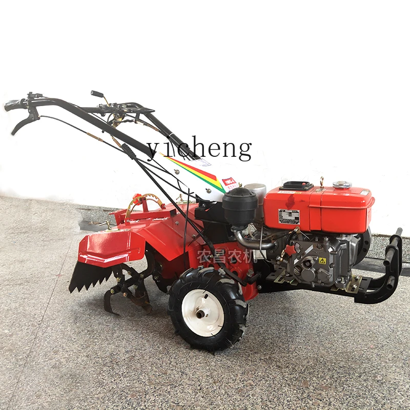 ZC four-wheel drive micro-tiller double differential steering small agricultural multi-function plowing machine