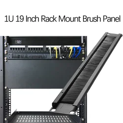 1U 19 Inch Cable Manager Panel with Brush Server Rack Wire Management System for Cable Entry for 19in Rack