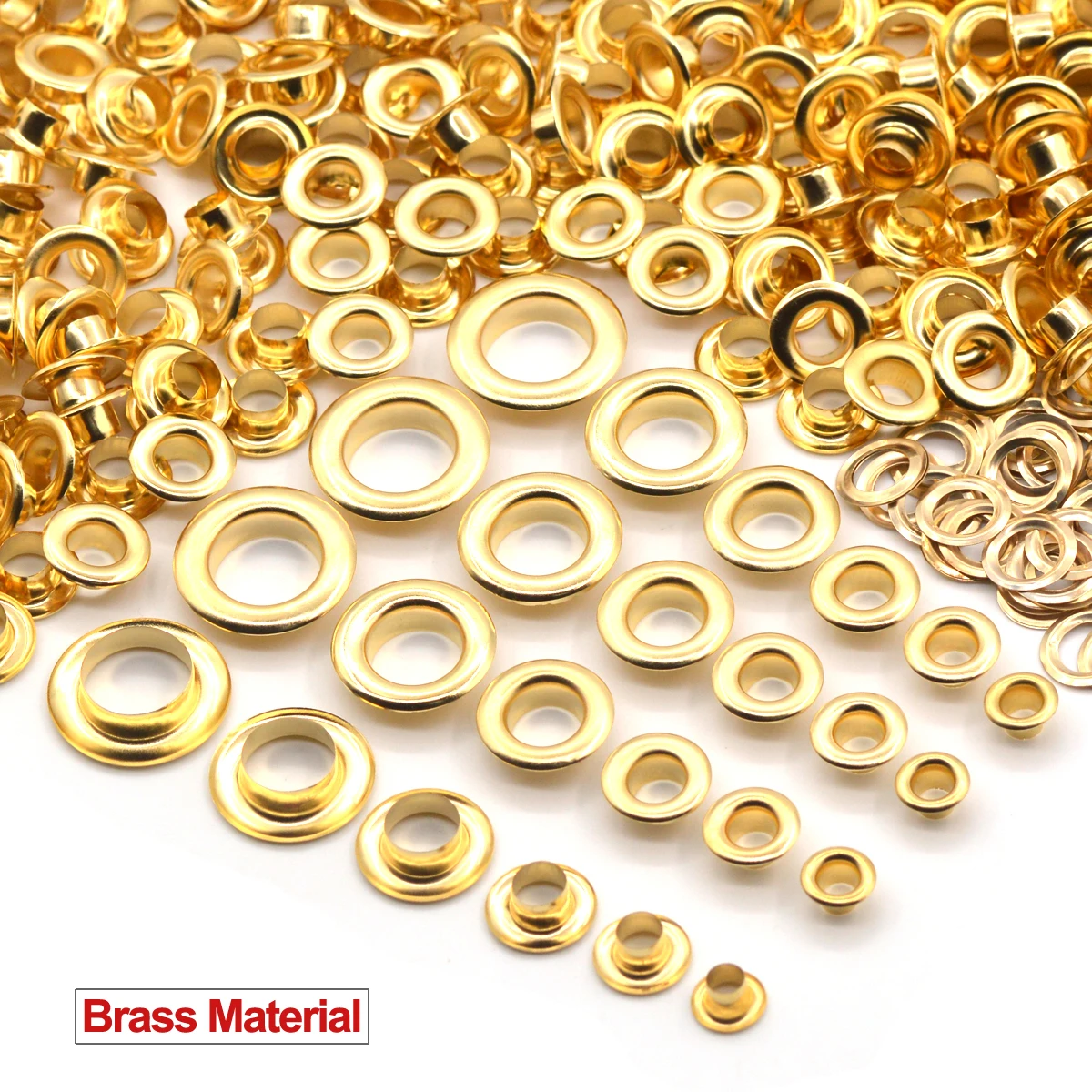 KALASO Brass Material Gold Color Grommet Eyelets With Washer Leather Craft Shoes Belt Cap Clothes Handmade DIY Supplies