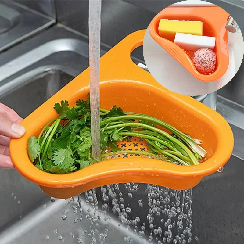 

Swan Drain Basket Kitchen Vegetable Cleaning Multi Functional Pool Triangle Plastic Filter Rack Sink Drain Basket Strainer Cheap
