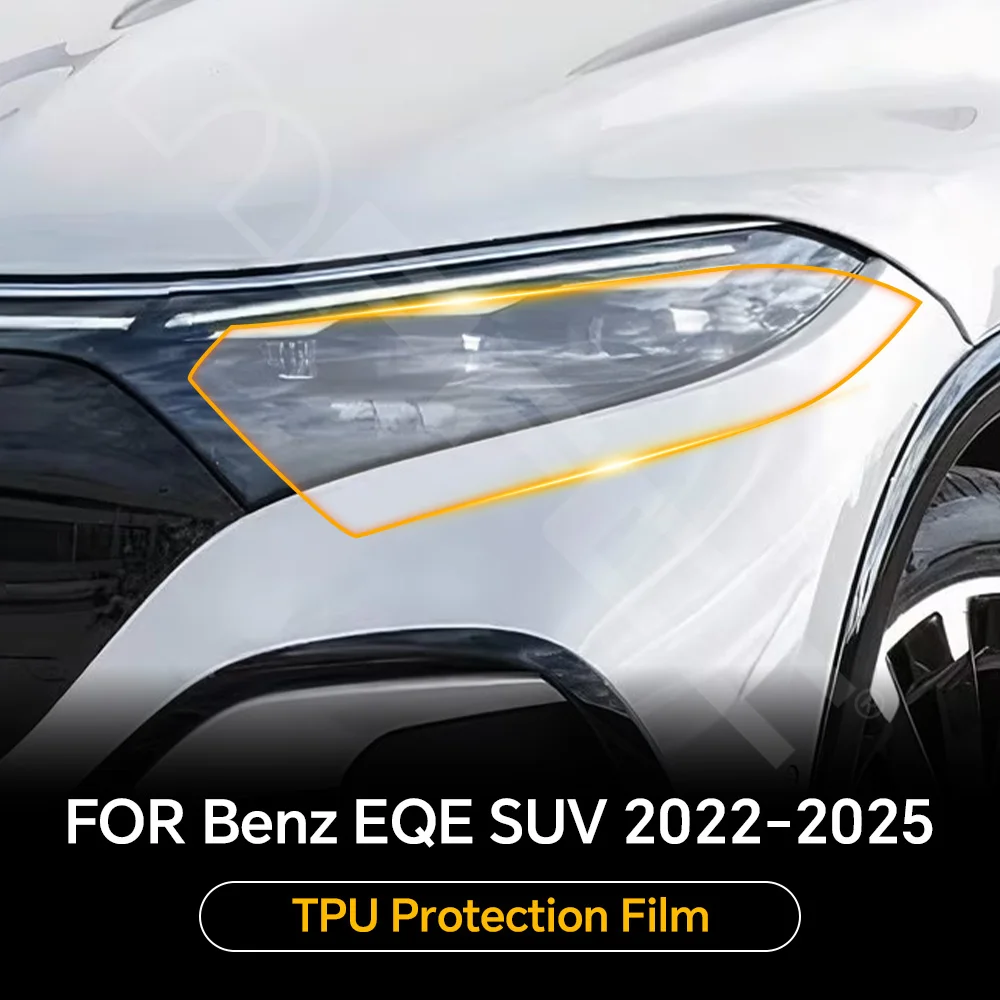 

Предварительно нарезанная защитная пленка из ТПУ для фар и зеркал заднего вида Mercedes EQE SUV 2022-2025: невидимая, прозрачная, устойчивая к царапинам, комплект для защиты.