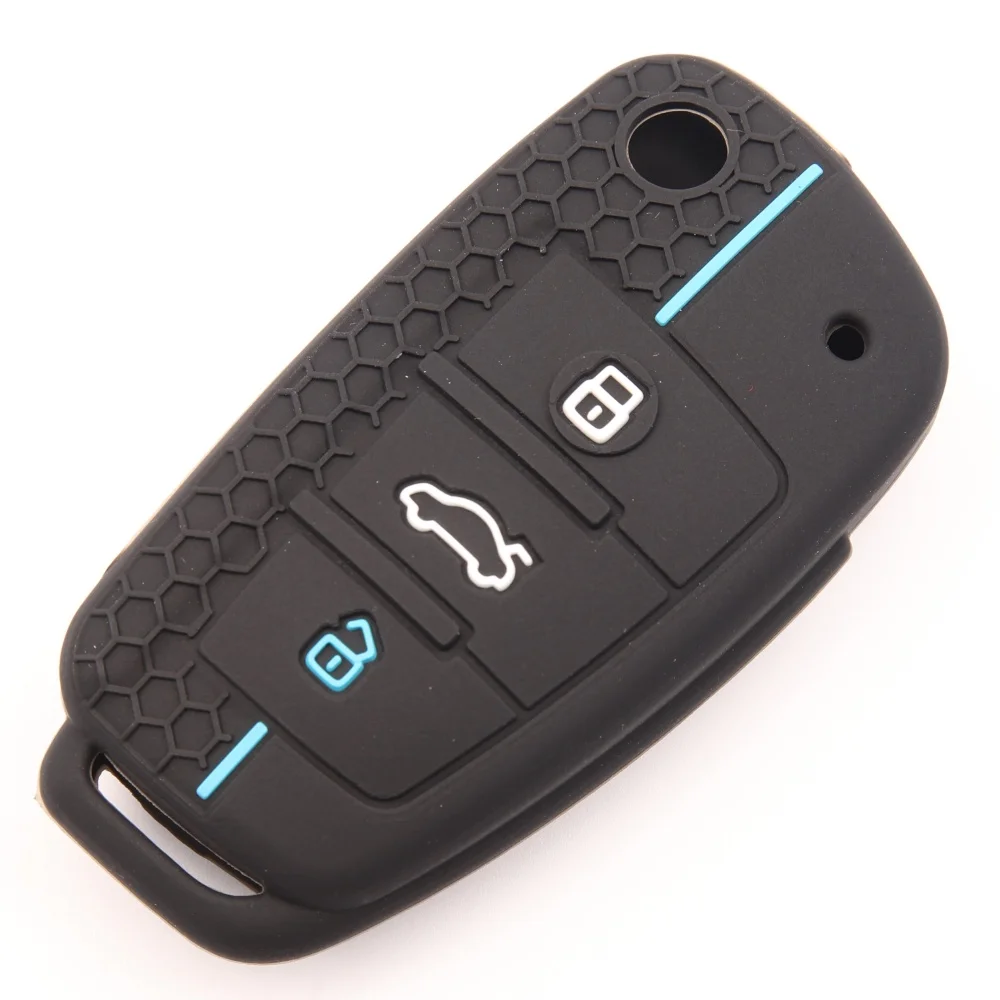 New Silicone Key Case Cover Shell for Audi A4 B7 A6 C6 4f 8v A3 8p A1 A3 Remote Key Holder Jacket Accessories Fob Accessories