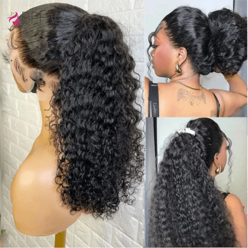 

Kinky Curly 360 Full Hd Lace Front Human Hair Wigs Drawstring Snug Fit Glueless Wig 250 Density Long Wigs Brazilian Hair BPHW