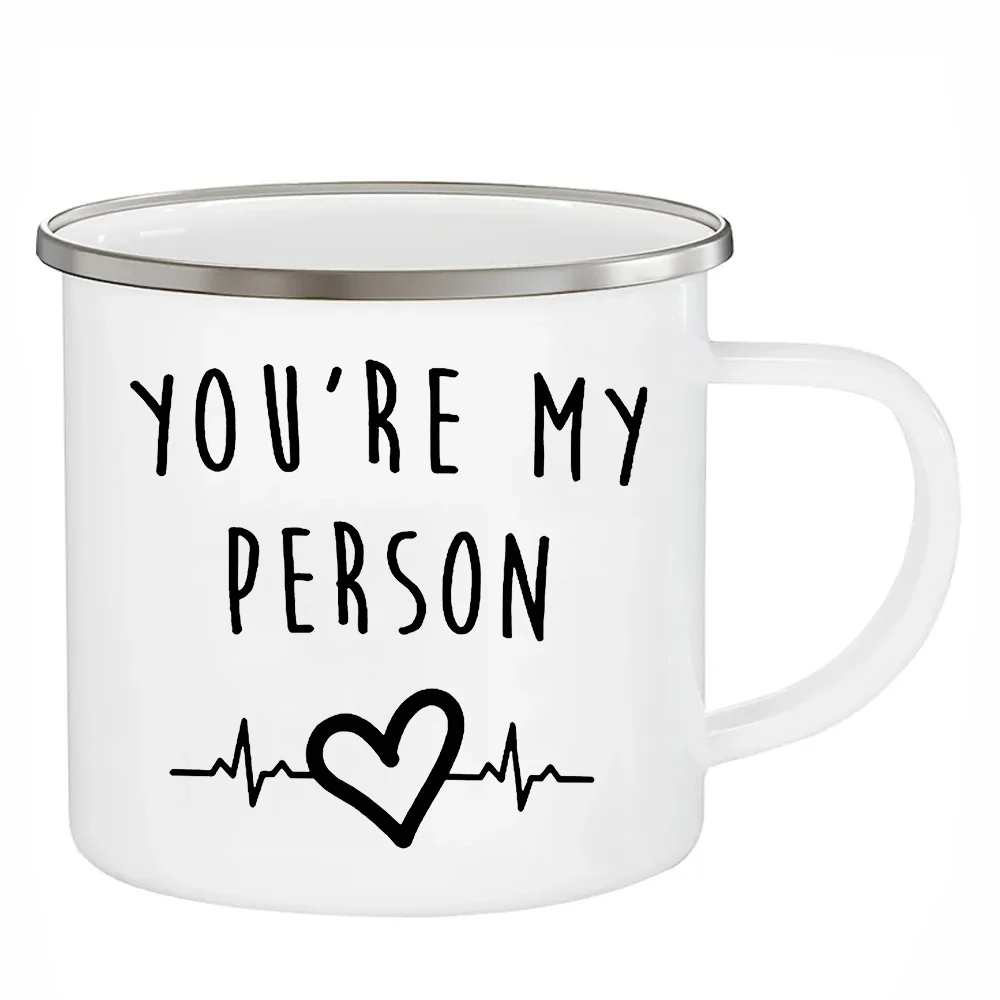 TV Shows Greys Anatomy Cups Your're My Person Enamel Mugs 12OZ Coffee Mugs Home Decal Juice Milk Water Mug Camping Drinkware