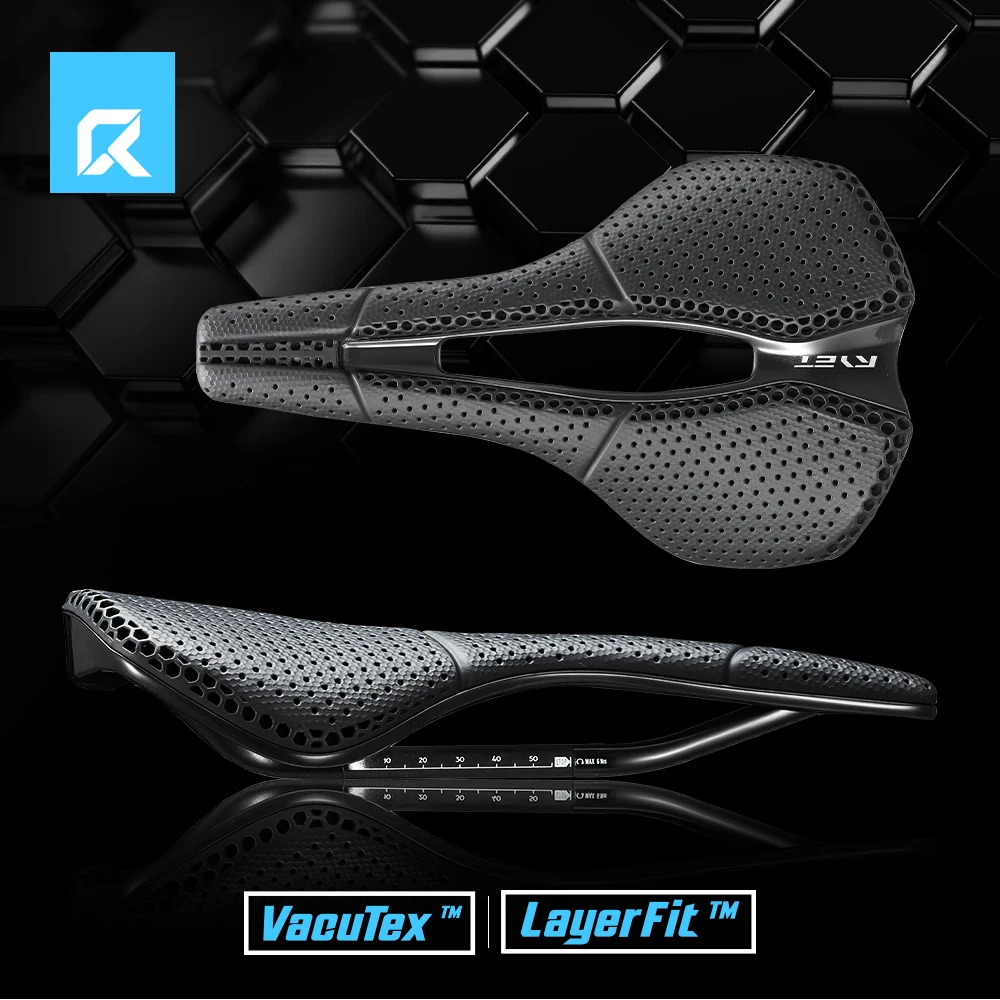 

RYET Full Carbon 3D Printed Bike Saddle 245x143mm Vacuum Padding for MTB Gravel Road Bike Racing Saddle Lightweight Bike Parts