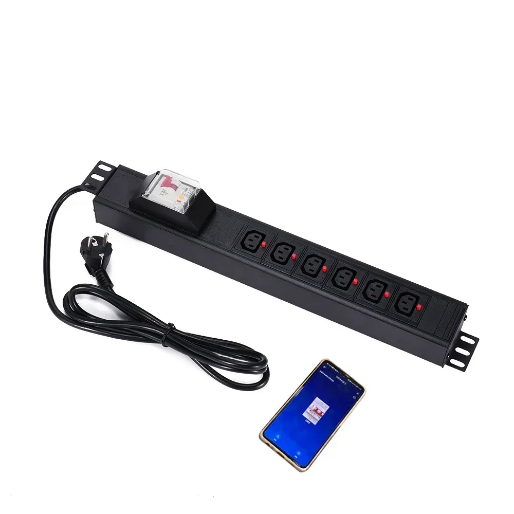 2026 New WIFI Smart 6 Ways C13 PDU Socket With 2M Cable EU Plug