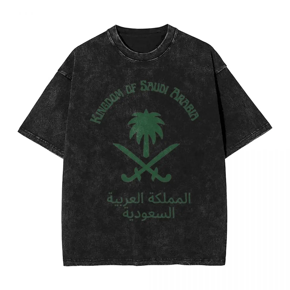

Washed T Shirt Kingdom Of Saudi Arabia Hip Hop Vintage T-Shirts Oversize Streetwear Short Sleeve Summer Tops Tops Tees Men Women