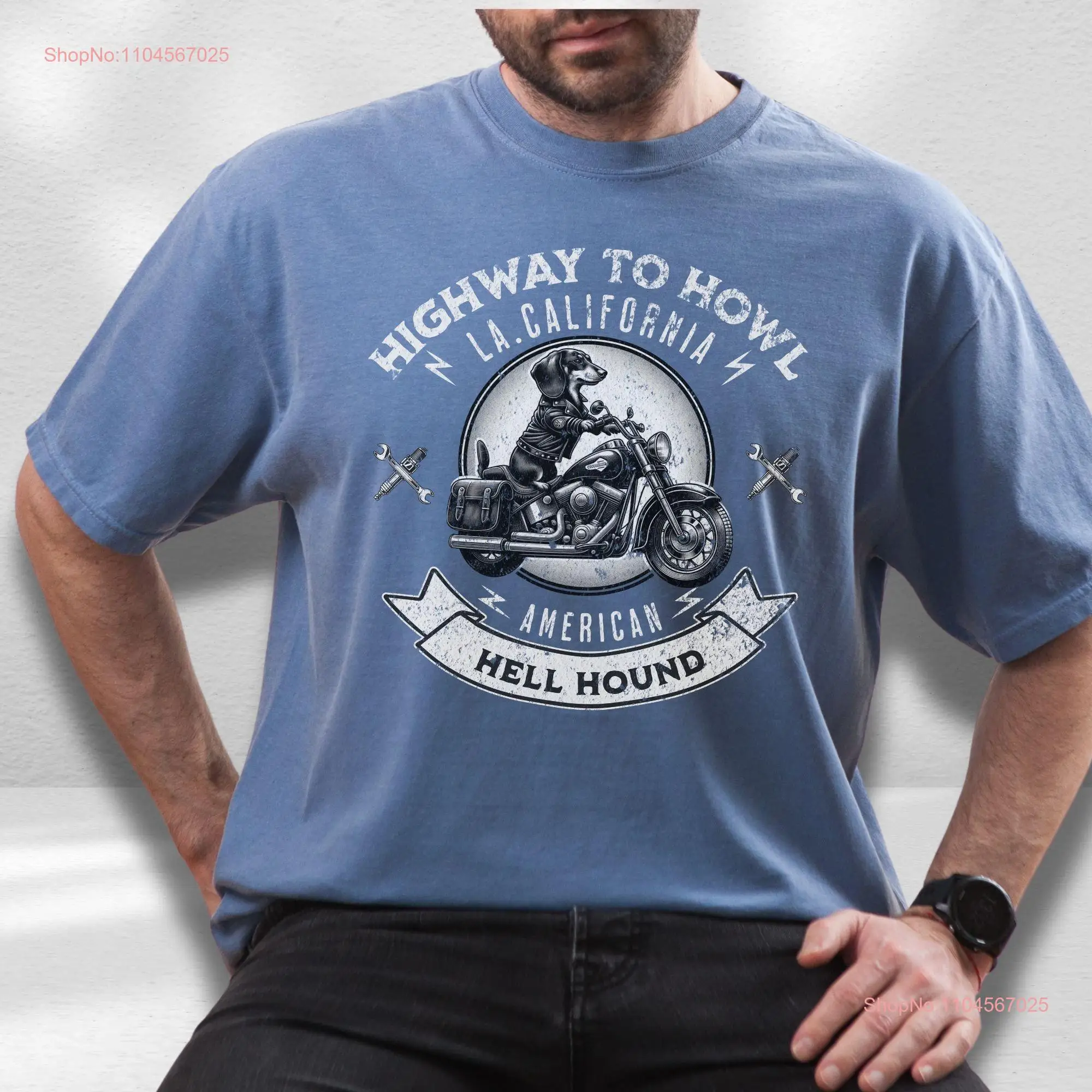 Weenie Dog Biker Club T Shirt Dachshund Doxie Mom Dad Sausage s Weiner Chopper Motorcycle Apparel long or short sleeves