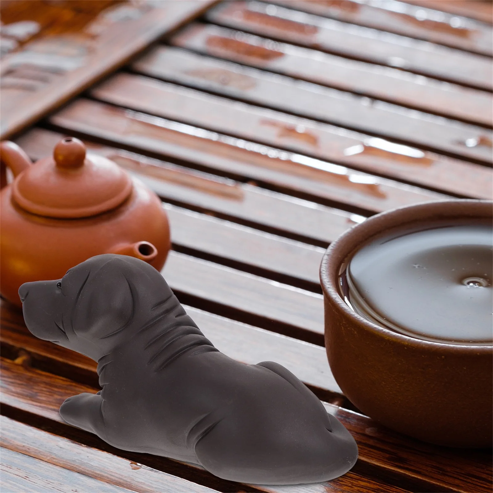 

1Pcs Purple Sand Tea Pet Puppy Ornament Exquisite Desktop Dog Decor Creative Little Puppy Sculpture Tea Pet Adornment