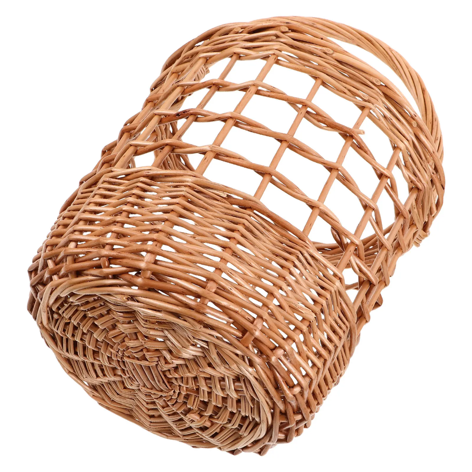 Farmhouse Egg Gathering Basket Handmade Willow Woven with Handle Decorative Egg Holder for Kitchen Worktops Portable Outdoor