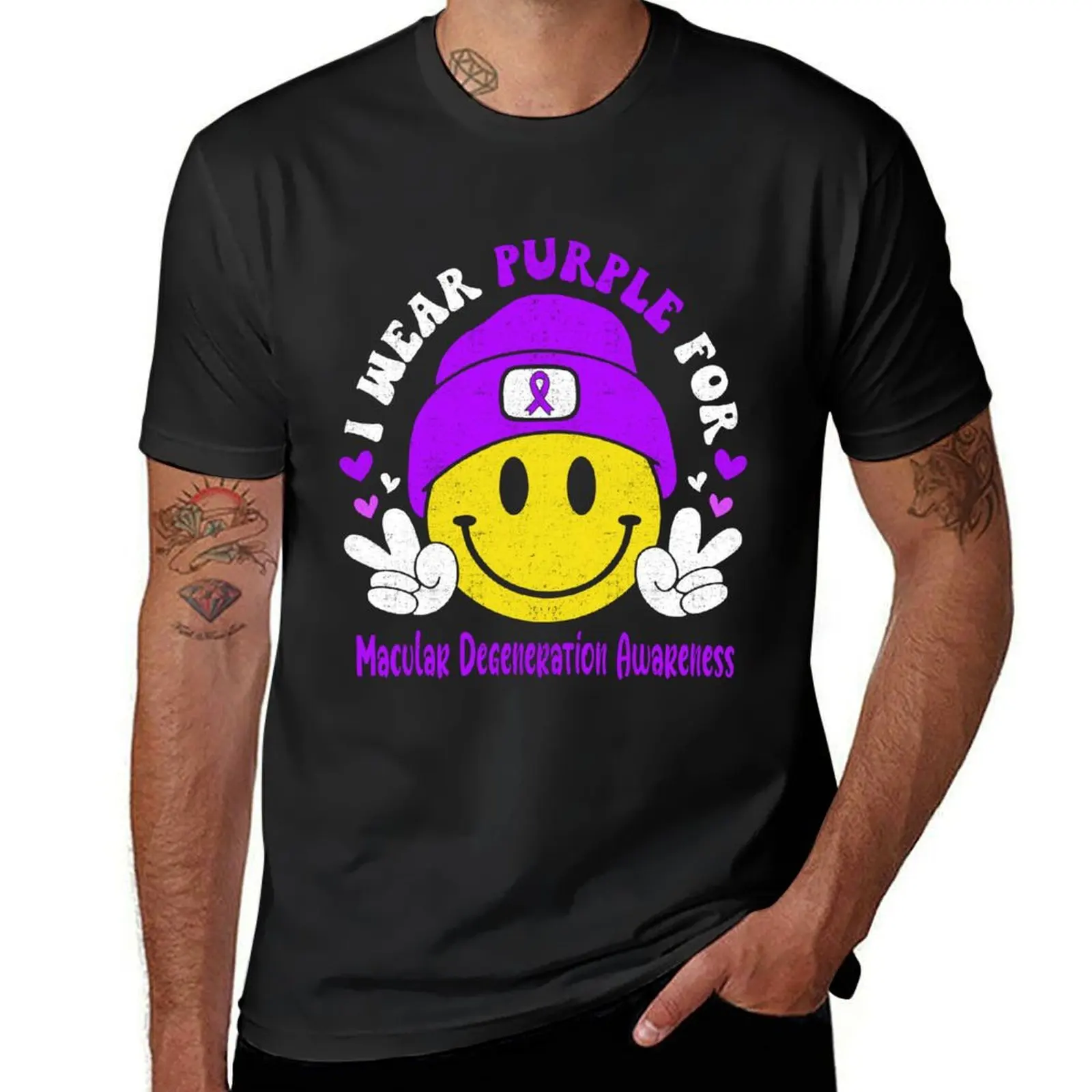 I Wear Purple For Macular Degeneration Awareness, Macular Degeneration Awareness Month T-Shirt for a boy t shirts men