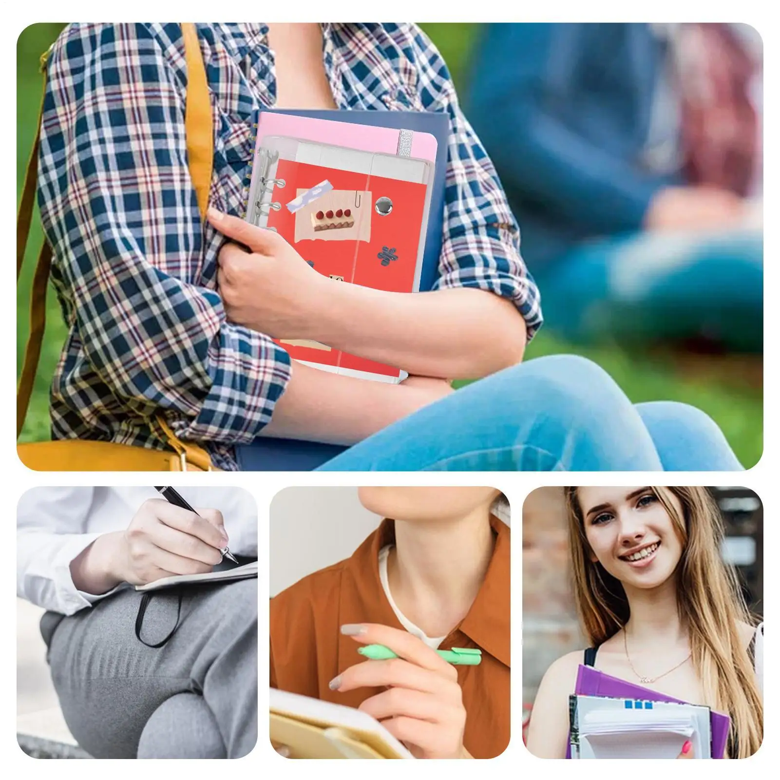 أغطية الموثق الشفافة A6/A7 6-حلقة واضحة بولي كلوريد الفينيل دفتر إغلاق الموثق غطاء مجلد أوراق فضفاضة لصور القصاصات