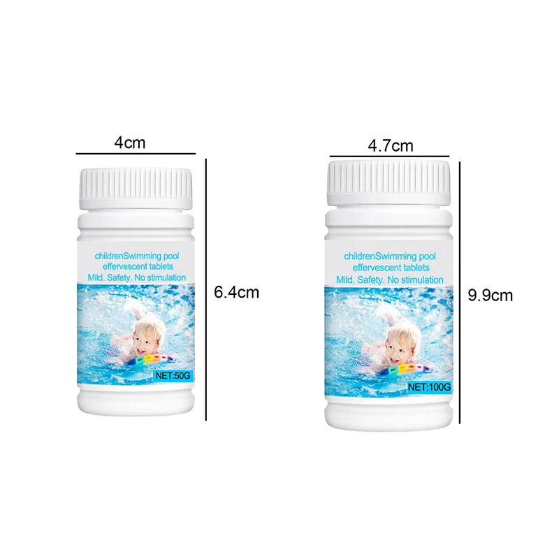 1 Box Swimming Spa Hot Tub Household Cleaning Supplies 50/100g Swimming Pool Cleaning Tablet Chlorine Bromine Tablets Cleaner