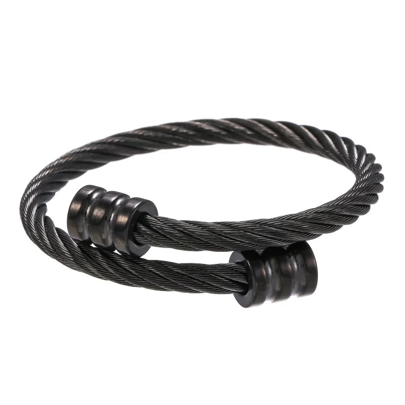 Personality Charm Men\'s Cylindrical Head Titanium Steel Bracelet Bangle No Fade Color Simple Hand Jewelry Party Accessories
