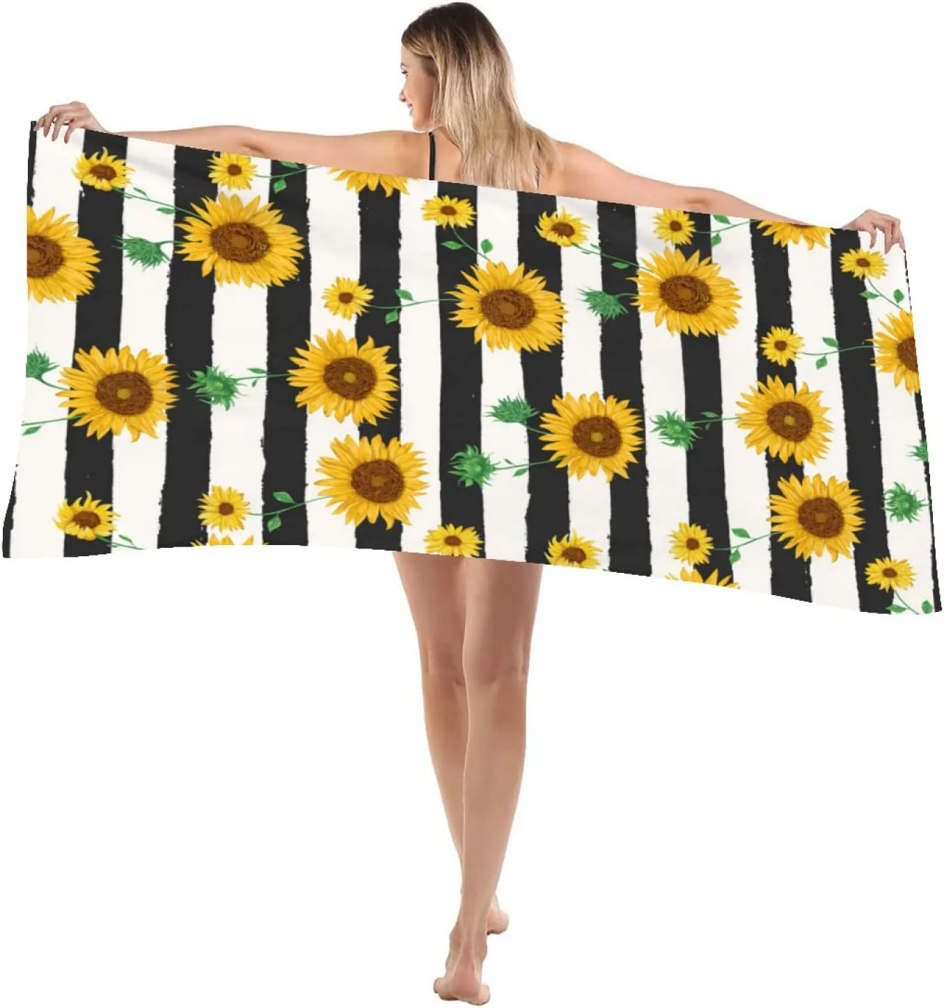 

1PC Sunflowers Beach Towel for family staff friends Gift Towel Quick-Dry Towel For Bath Yoga Tourism Beach GYM Camping Swimming