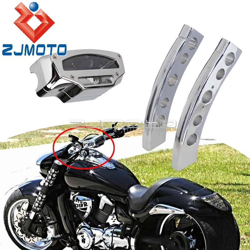 

Motor Sports Bikes Cruiser Handlebar Riser & Tach Tacho Meter Housing Bucket Cover For Suzuki Boulevard M109R VZR 1800 M 109 R