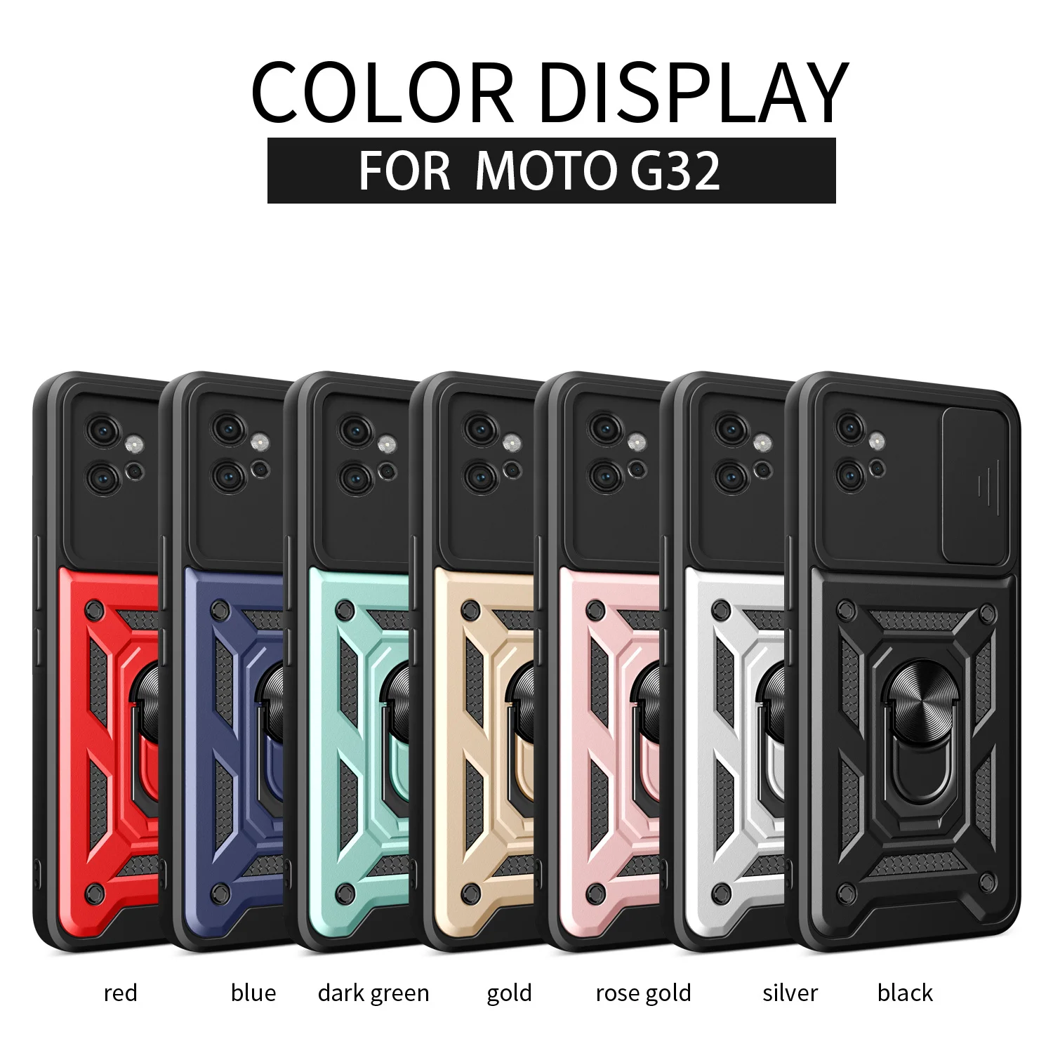 Armadura Funda de teléfono para Motorola Moto G32 cubierta protección de lente con anillo soporte magnético Motorola Moto g32 Coque Fundas Capa