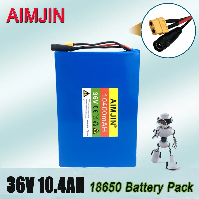 10S4P 36V 10400mAh Lithium-ion Battery Pack Replacement Power Battery, Suitable for electronic devices with BMS