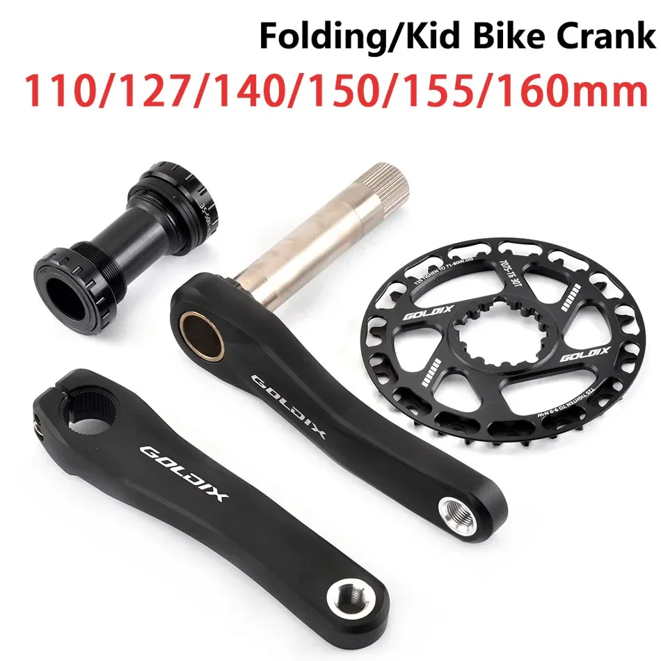 Children Bicycle Crank 155mm 160mm 150mm 140mm 127mm 110mm child Crankset Ultralight Mtb integrated Cranks,For Kids Bike