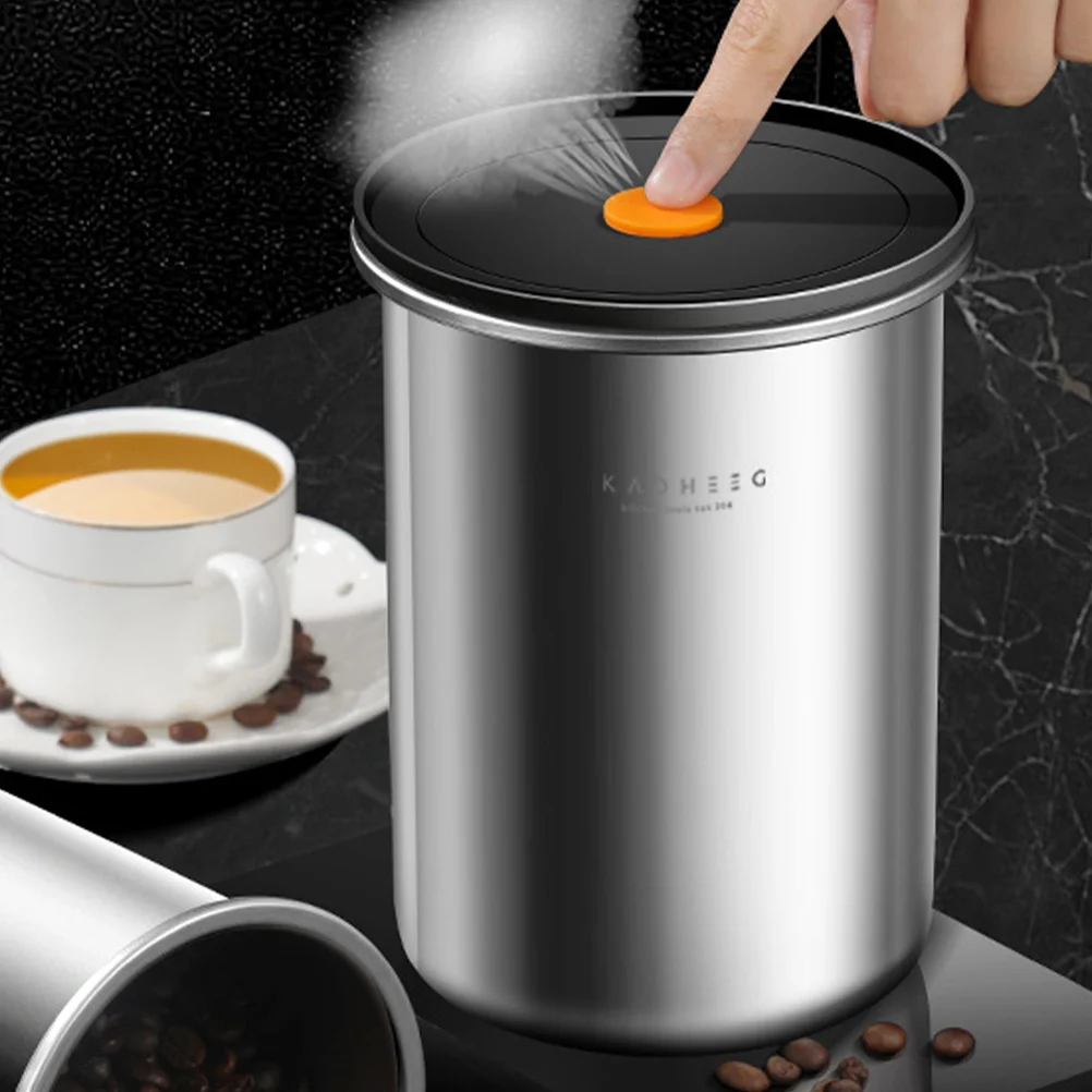 Coffee Can Container for Ground Storage Airtight Canister Bean Sealed Containers Food Flour Tea Stainless Steel Jar