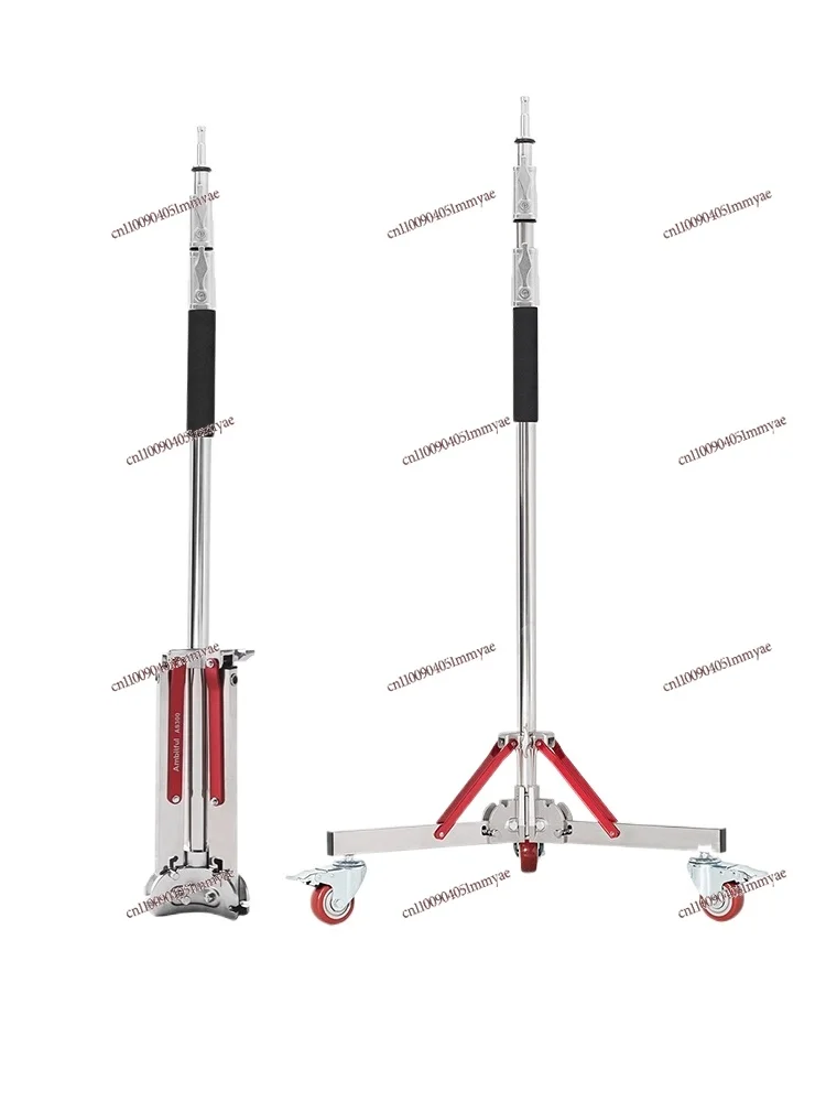 AS-300 Heavy Duty Photography Light Stand Tripod Stainless Steel Filled Light Bracket Bold Base Cross Arm Frame Metal Top Light