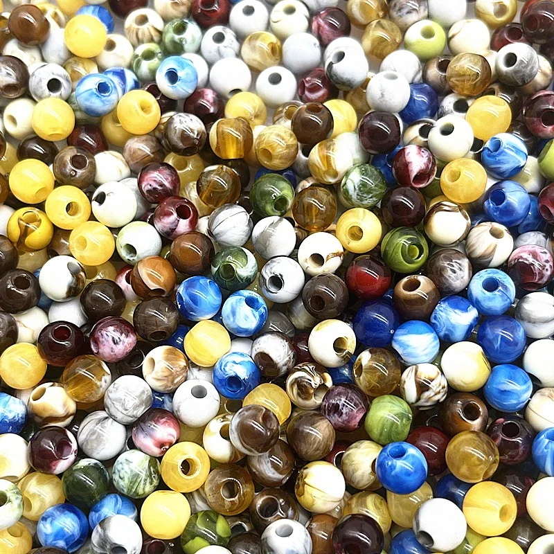 6mm 8mm 10 mm Round Acrylic Beads Loose Spacer Beads for Jewelry Making DIY Bracelet Earrings