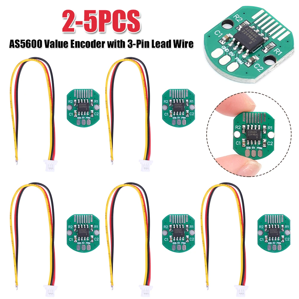 AS5600 Magnetic Induction Angle Measurement Sensor Module with 3-pin Wire Absolute Value Encoder for Brushless Gimbal Motor