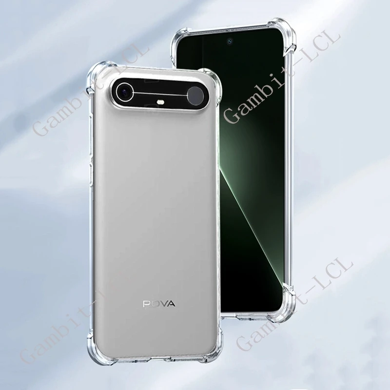 Anti-Fall-Hülle für Tecno Spark Slim PovaSlim KM9 TecnoPovaSlim, weiches TPU, original stoßfeste Rückseite auf Tecno Pova Slim 5G – Detail 3