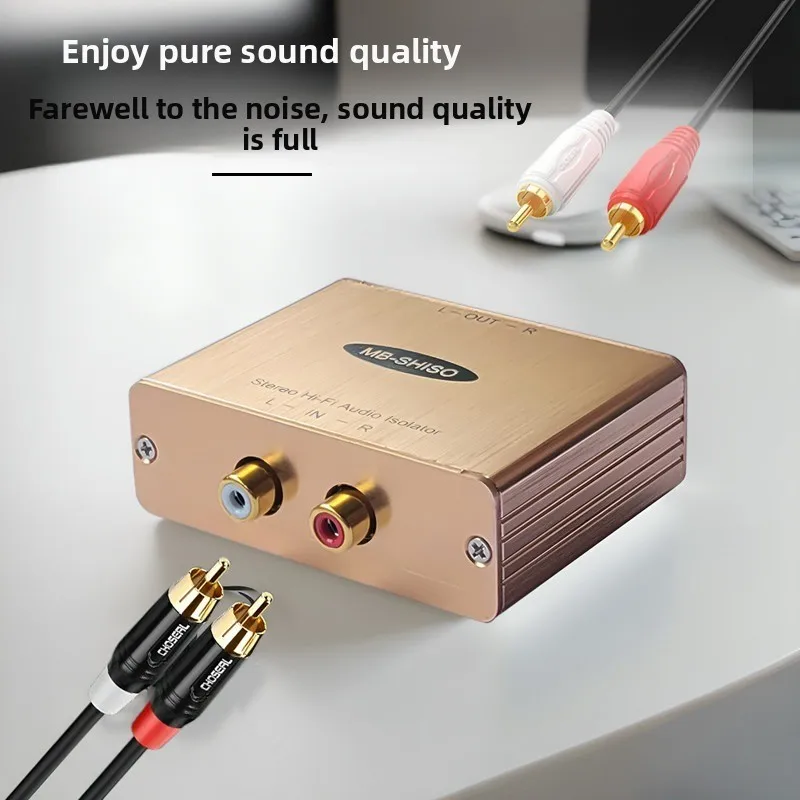 

Professional Audiophile RCA Audio Common Ground Isolator Audio Current Sound Filter Amplifier Noise Reduction Filter Stereo