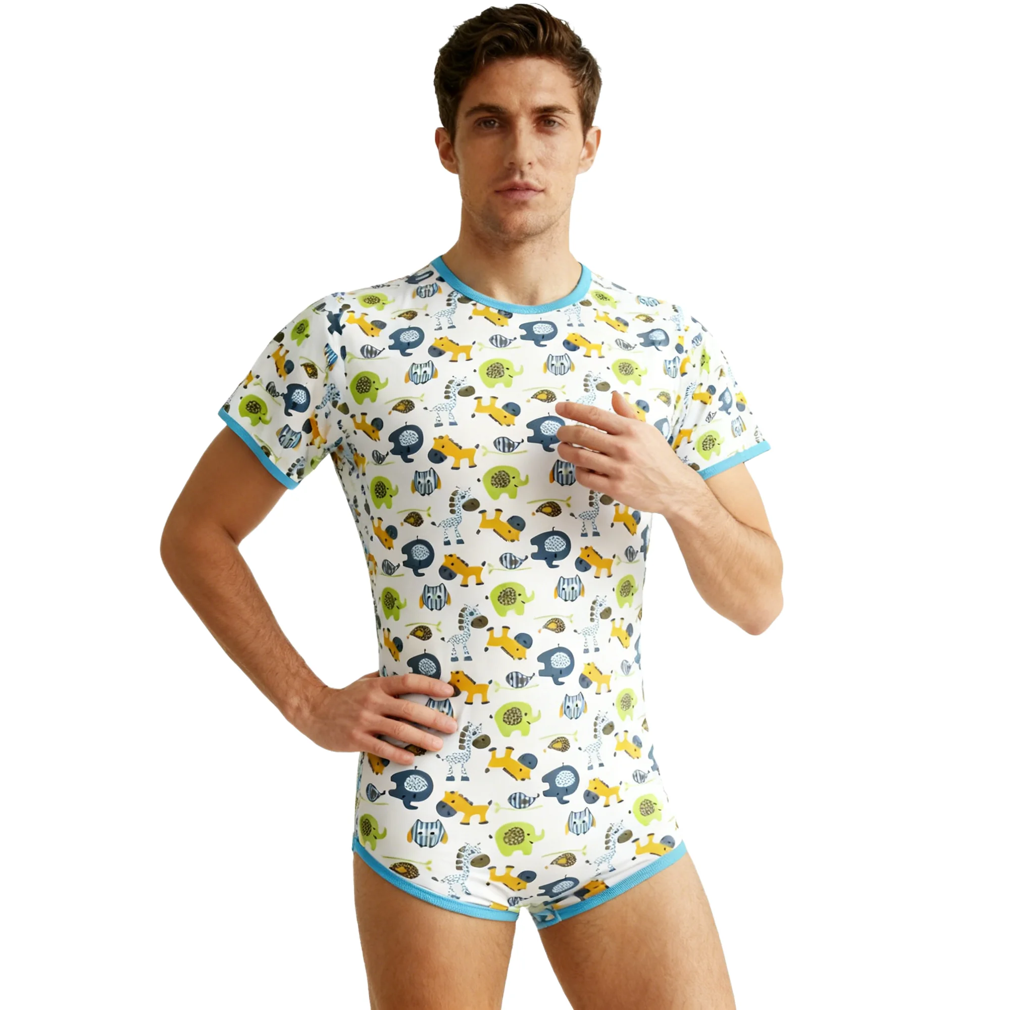 Adult Horse Print Bodysuit Baby Romper ABDL Clothes Soft Comfortable Onesie for All Seasons